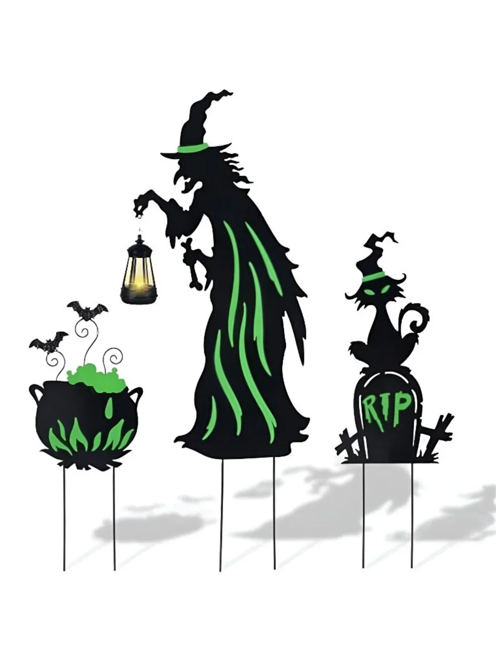 Halloween Decorations Outdoor 3 Pack Metal Witch Yard Stakes
